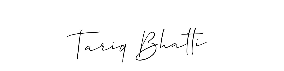 Create a beautiful signature design for name Tariq Bhatti. With this signature (Allison_Script) fonts, you can make a handwritten signature for free. Tariq Bhatti signature style 2 images and pictures png