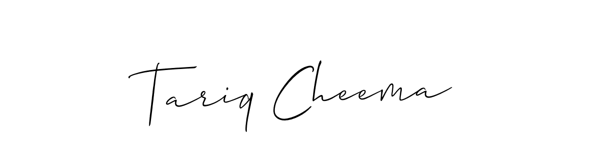 How to make Tariq Cheema name signature. Use Allison_Script style for creating short signs online. This is the latest handwritten sign. Tariq Cheema signature style 2 images and pictures png