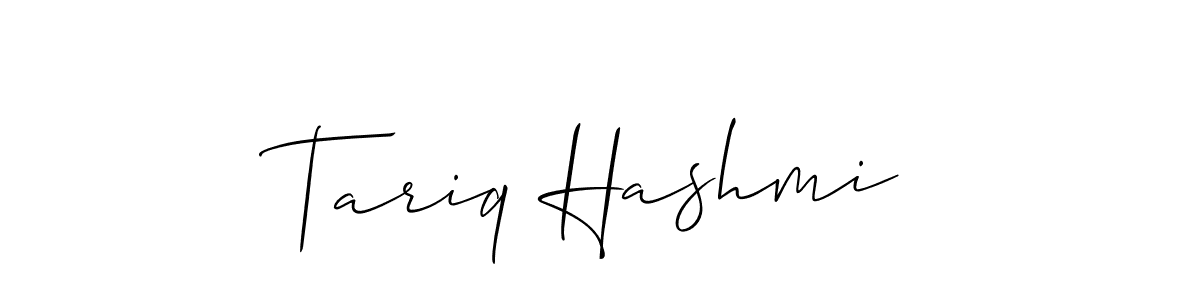 The best way (Allison_Script) to make a short signature is to pick only two or three words in your name. The name Tariq Hashmi include a total of six letters. For converting this name. Tariq Hashmi signature style 2 images and pictures png