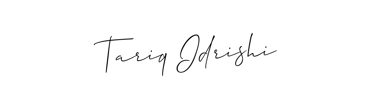 You should practise on your own different ways (Allison_Script) to write your name (Tariq Idrishi) in signature. don't let someone else do it for you. Tariq Idrishi signature style 2 images and pictures png