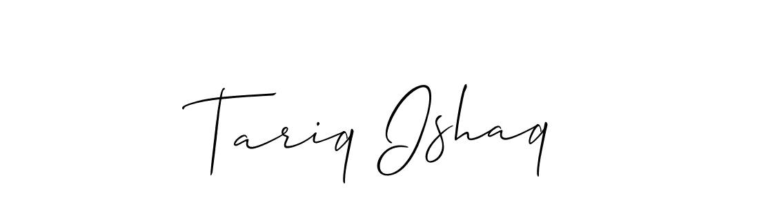 Create a beautiful signature design for name Tariq Ishaq. With this signature (Allison_Script) fonts, you can make a handwritten signature for free. Tariq Ishaq signature style 2 images and pictures png