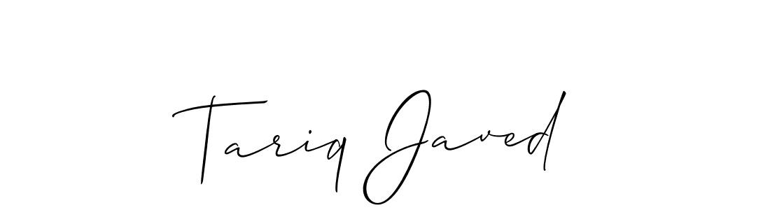 Tariq Javed stylish signature style. Best Handwritten Sign (Allison_Script) for my name. Handwritten Signature Collection Ideas for my name Tariq Javed. Tariq Javed signature style 2 images and pictures png