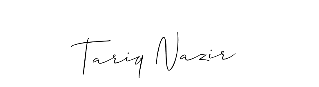 Use a signature maker to create a handwritten signature online. With this signature software, you can design (Allison_Script) your own signature for name Tariq Nazir. Tariq Nazir signature style 2 images and pictures png