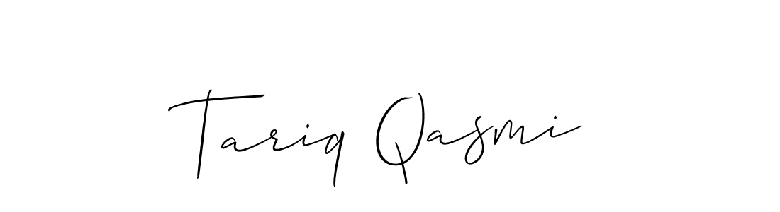 Allison_Script is a professional signature style that is perfect for those who want to add a touch of class to their signature. It is also a great choice for those who want to make their signature more unique. Get Tariq Qasmi name to fancy signature for free. Tariq Qasmi signature style 2 images and pictures png