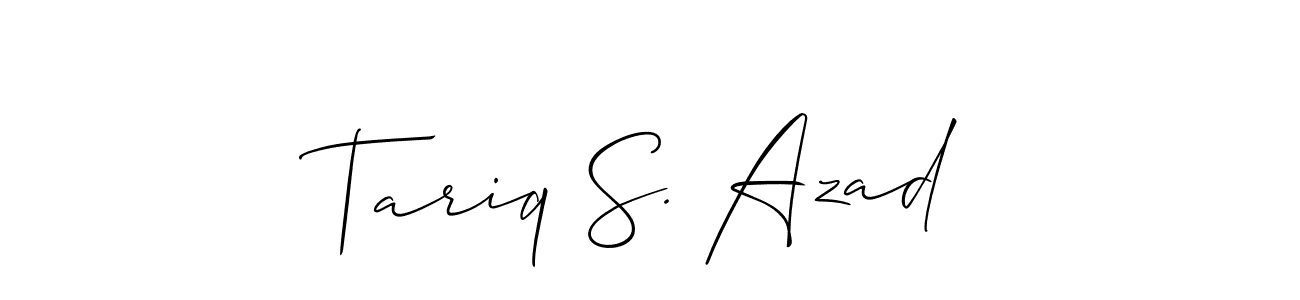 Tariq S. Azad stylish signature style. Best Handwritten Sign (Allison_Script) for my name. Handwritten Signature Collection Ideas for my name Tariq S. Azad. Tariq S. Azad signature style 2 images and pictures png