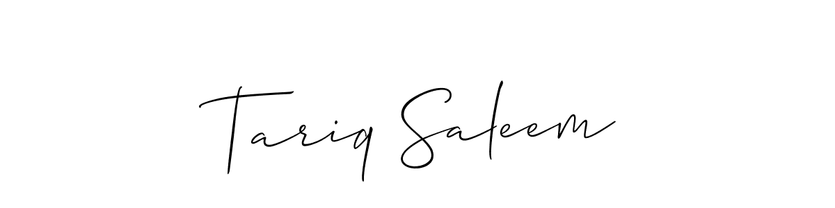 Design your own signature with our free online signature maker. With this signature software, you can create a handwritten (Allison_Script) signature for name Tariq Saleem. Tariq Saleem signature style 2 images and pictures png