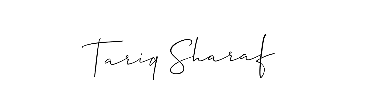 Tariq Sharaf stylish signature style. Best Handwritten Sign (Allison_Script) for my name. Handwritten Signature Collection Ideas for my name Tariq Sharaf. Tariq Sharaf signature style 2 images and pictures png