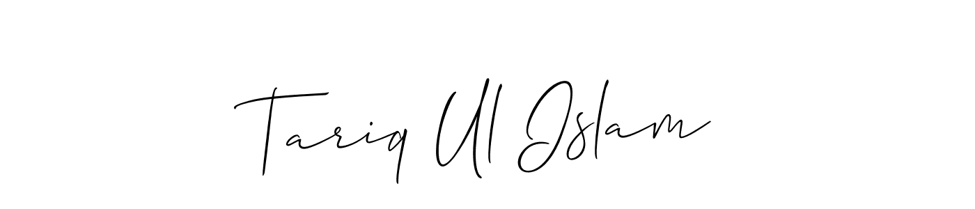 How to make Tariq Ul Islam name signature. Use Allison_Script style for creating short signs online. This is the latest handwritten sign. Tariq Ul Islam signature style 2 images and pictures png