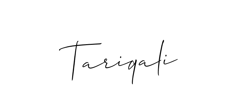 Make a beautiful signature design for name Tariqali. With this signature (Allison_Script) style, you can create a handwritten signature for free. Tariqali signature style 2 images and pictures png