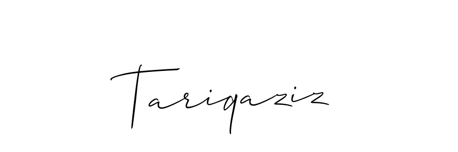 The best way (Allison_Script) to make a short signature is to pick only two or three words in your name. The name Tariqaziz include a total of six letters. For converting this name. Tariqaziz signature style 2 images and pictures png