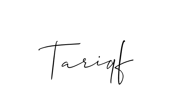 Make a beautiful signature design for name Tariqf. With this signature (Allison_Script) style, you can create a handwritten signature for free. Tariqf signature style 2 images and pictures png