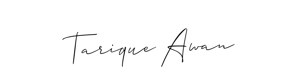 Use a signature maker to create a handwritten signature online. With this signature software, you can design (Allison_Script) your own signature for name Tarique Awan. Tarique Awan signature style 2 images and pictures png