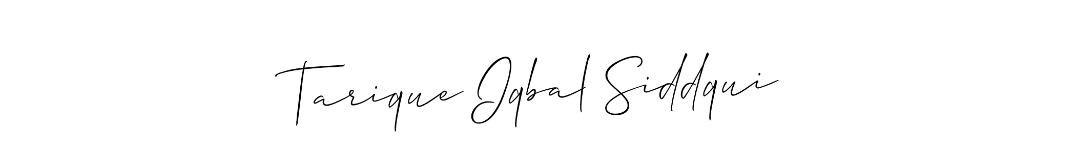 How to make Tarique Iqbal Siddqui name signature. Use Allison_Script style for creating short signs online. This is the latest handwritten sign. Tarique Iqbal Siddqui signature style 2 images and pictures png