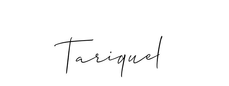How to make Tariquel name signature. Use Allison_Script style for creating short signs online. This is the latest handwritten sign. Tariquel signature style 2 images and pictures png