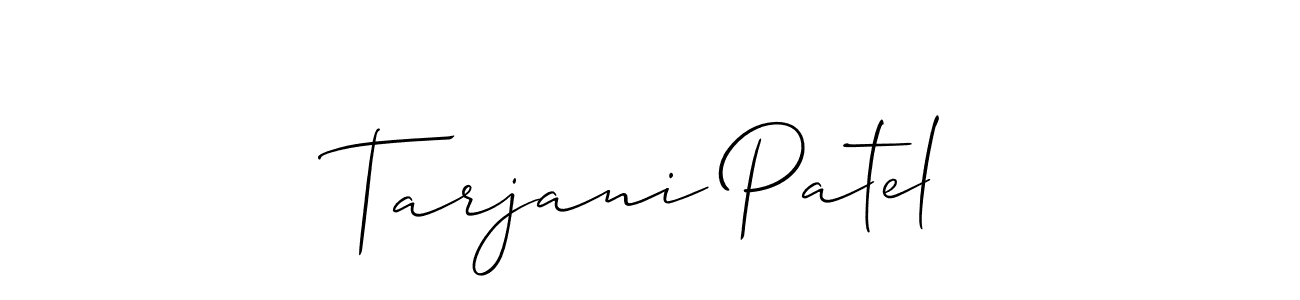 Use a signature maker to create a handwritten signature online. With this signature software, you can design (Allison_Script) your own signature for name Tarjani Patel. Tarjani Patel signature style 2 images and pictures png