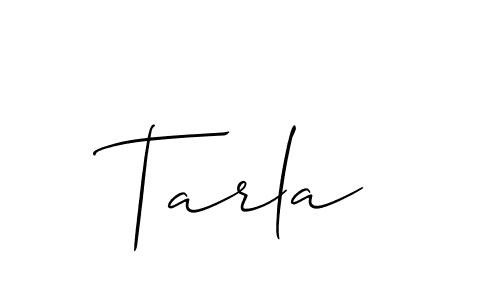 The best way (Allison_Script) to make a short signature is to pick only two or three words in your name. The name Tarla include a total of six letters. For converting this name. Tarla signature style 2 images and pictures png