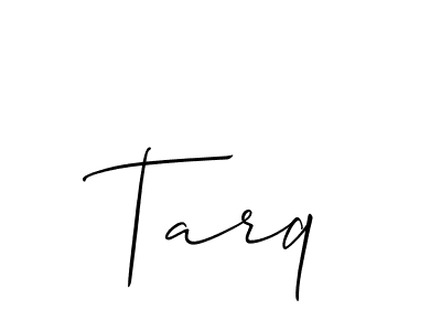 The best way (Allison_Script) to make a short signature is to pick only two or three words in your name. The name Tarq include a total of six letters. For converting this name. Tarq signature style 2 images and pictures png