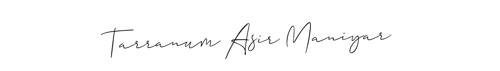 How to Draw Tarranum Asir Maniyar signature style? Allison_Script is a latest design signature styles for name Tarranum Asir Maniyar. Tarranum Asir Maniyar signature style 2 images and pictures png