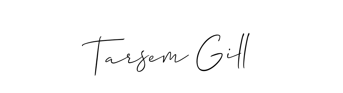 Design your own signature with our free online signature maker. With this signature software, you can create a handwritten (Allison_Script) signature for name Tarsem Gill. Tarsem Gill signature style 2 images and pictures png
