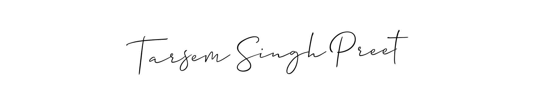 Use a signature maker to create a handwritten signature online. With this signature software, you can design (Allison_Script) your own signature for name Tarsem Singh Preet. Tarsem Singh Preet signature style 2 images and pictures png