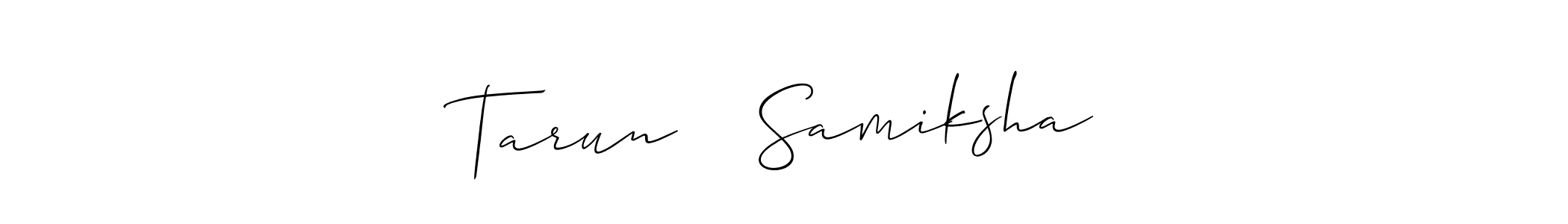 Similarly Allison_Script is the best handwritten signature design. Signature creator online .You can use it as an online autograph creator for name Tarun ❤️ Samiksha. Tarun ❤️ Samiksha signature style 2 images and pictures png