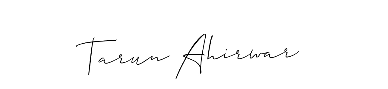You should practise on your own different ways (Allison_Script) to write your name (Tarun Ahirwar) in signature. don't let someone else do it for you. Tarun Ahirwar signature style 2 images and pictures png