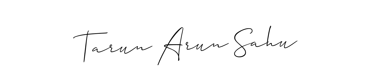 if you are searching for the best signature style for your name Tarun Arun Sahu. so please give up your signature search. here we have designed multiple signature styles  using Allison_Script. Tarun Arun Sahu signature style 2 images and pictures png