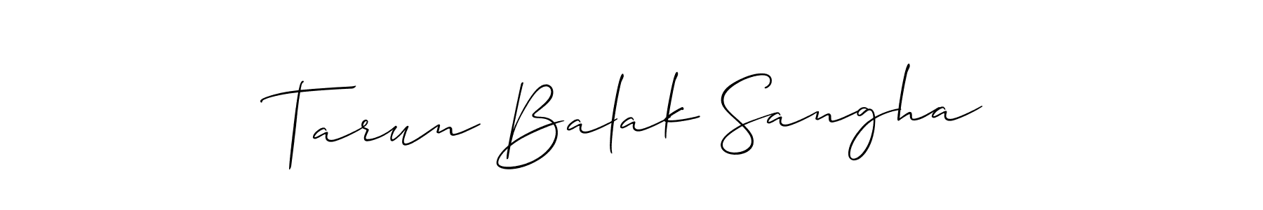 Use a signature maker to create a handwritten signature online. With this signature software, you can design (Allison_Script) your own signature for name Tarun Balak Sangha. Tarun Balak Sangha signature style 2 images and pictures png