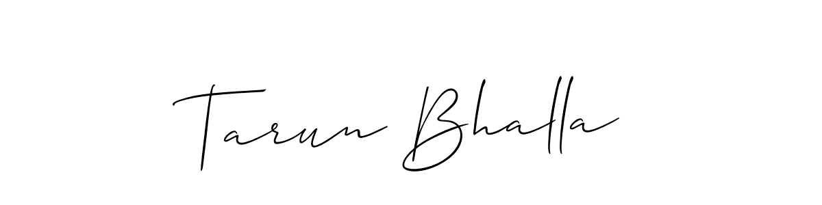 Use a signature maker to create a handwritten signature online. With this signature software, you can design (Allison_Script) your own signature for name Tarun Bhalla. Tarun Bhalla signature style 2 images and pictures png
