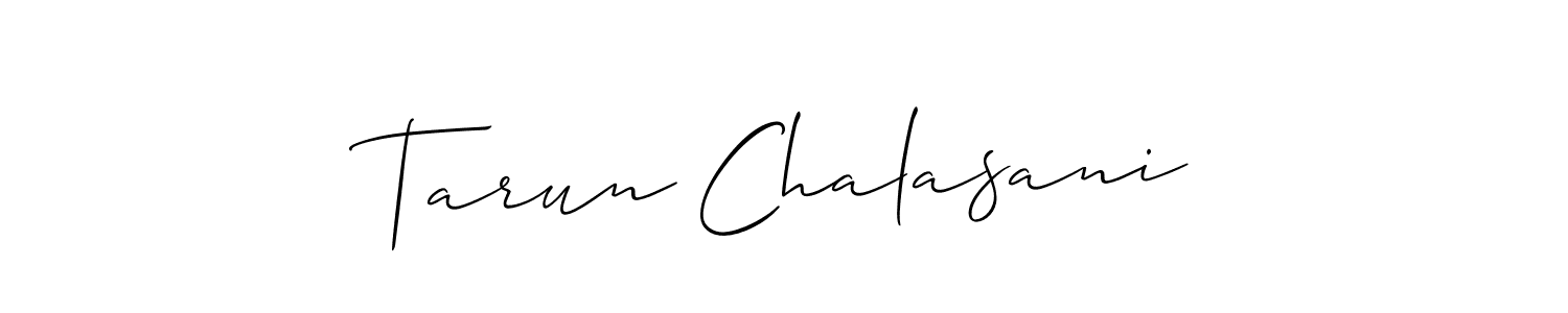 Also we have Tarun Chalasani name is the best signature style. Create professional handwritten signature collection using Allison_Script autograph style. Tarun Chalasani signature style 2 images and pictures png