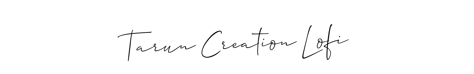 This is the best signature style for the Tarun Creation Lofi name. Also you like these signature font (Allison_Script). Mix name signature. Tarun Creation Lofi signature style 2 images and pictures png