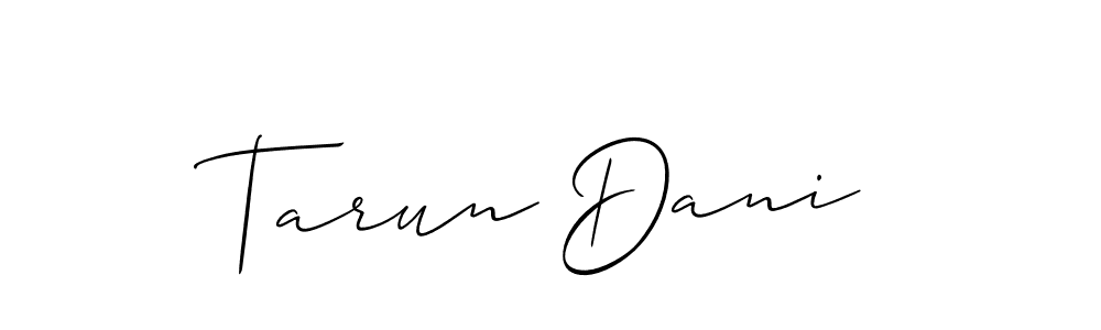 Create a beautiful signature design for name Tarun Dani. With this signature (Allison_Script) fonts, you can make a handwritten signature for free. Tarun Dani signature style 2 images and pictures png