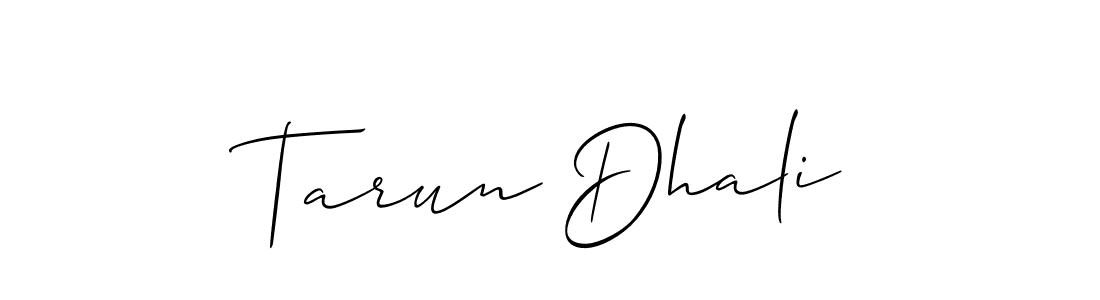 Allison_Script is a professional signature style that is perfect for those who want to add a touch of class to their signature. It is also a great choice for those who want to make their signature more unique. Get Tarun Dhali name to fancy signature for free. Tarun Dhali signature style 2 images and pictures png
