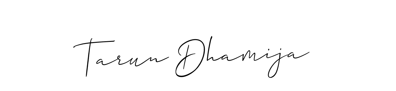 Use a signature maker to create a handwritten signature online. With this signature software, you can design (Allison_Script) your own signature for name Tarun Dhamija. Tarun Dhamija signature style 2 images and pictures png