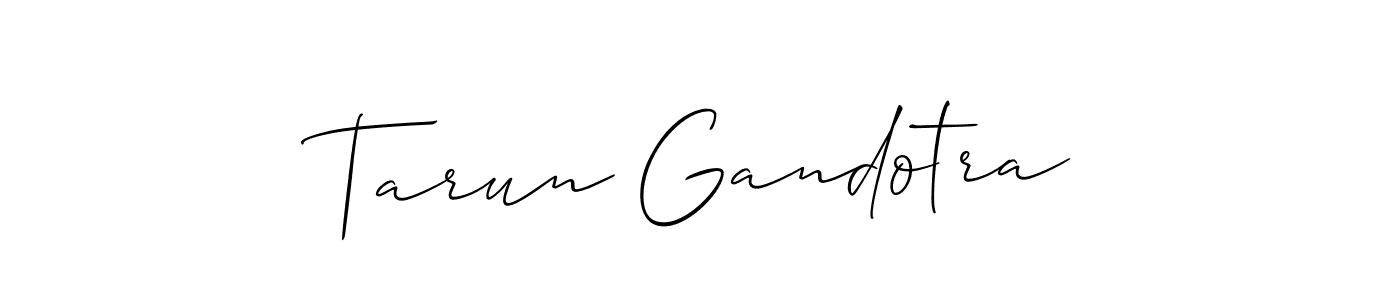 You should practise on your own different ways (Allison_Script) to write your name (Tarun Gandotra) in signature. don't let someone else do it for you. Tarun Gandotra signature style 2 images and pictures png
