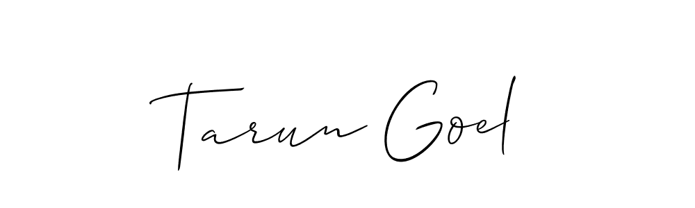Allison_Script is a professional signature style that is perfect for those who want to add a touch of class to their signature. It is also a great choice for those who want to make their signature more unique. Get Tarun Goel name to fancy signature for free. Tarun Goel signature style 2 images and pictures png