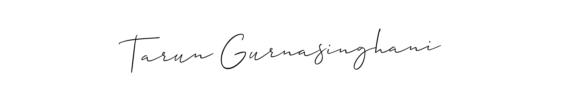 Also You can easily find your signature by using the search form. We will create Tarun Gurnasinghani name handwritten signature images for you free of cost using Allison_Script sign style. Tarun Gurnasinghani signature style 2 images and pictures png