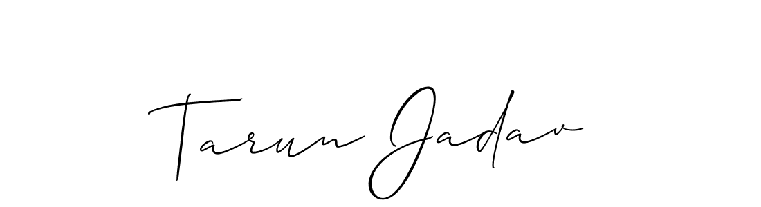 You should practise on your own different ways (Allison_Script) to write your name (Tarun Jadav) in signature. don't let someone else do it for you. Tarun Jadav signature style 2 images and pictures png