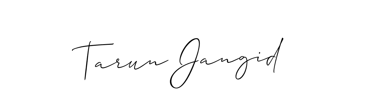 How to Draw Tarun Jangid signature style? Allison_Script is a latest design signature styles for name Tarun Jangid. Tarun Jangid signature style 2 images and pictures png