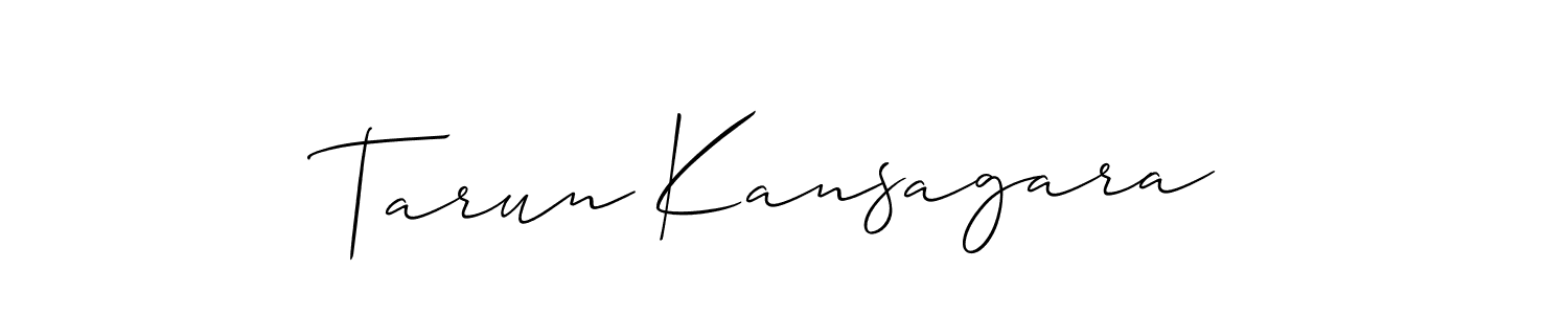 Make a short Tarun Kansagara signature style. Manage your documents anywhere anytime using Allison_Script. Create and add eSignatures, submit forms, share and send files easily. Tarun Kansagara signature style 2 images and pictures png