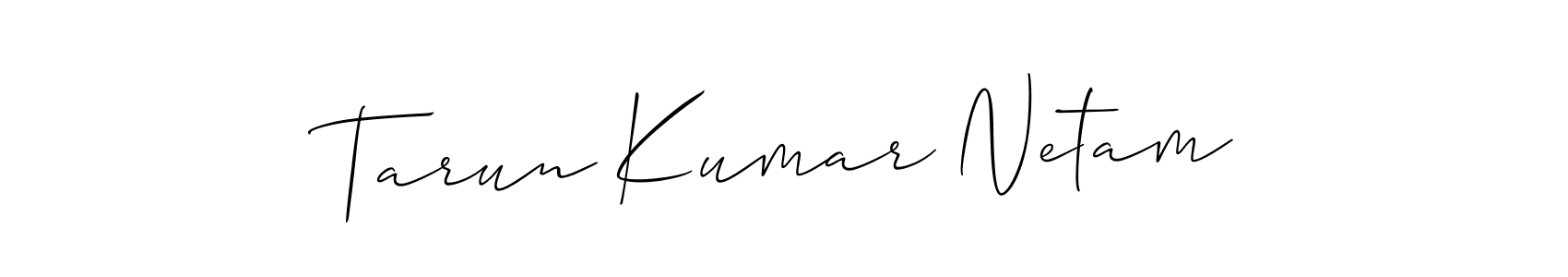 Create a beautiful signature design for name Tarun Kumar Netam. With this signature (Allison_Script) fonts, you can make a handwritten signature for free. Tarun Kumar Netam signature style 2 images and pictures png