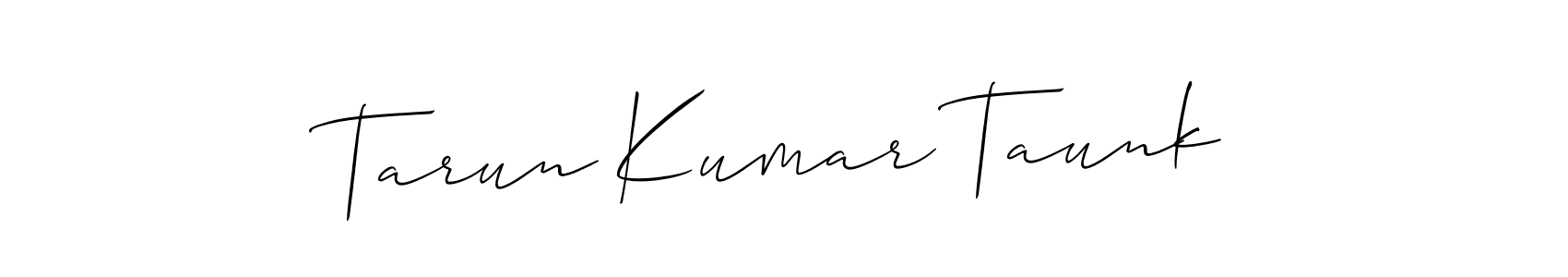 if you are searching for the best signature style for your name Tarun Kumar Taunk. so please give up your signature search. here we have designed multiple signature styles  using Allison_Script. Tarun Kumar Taunk signature style 2 images and pictures png