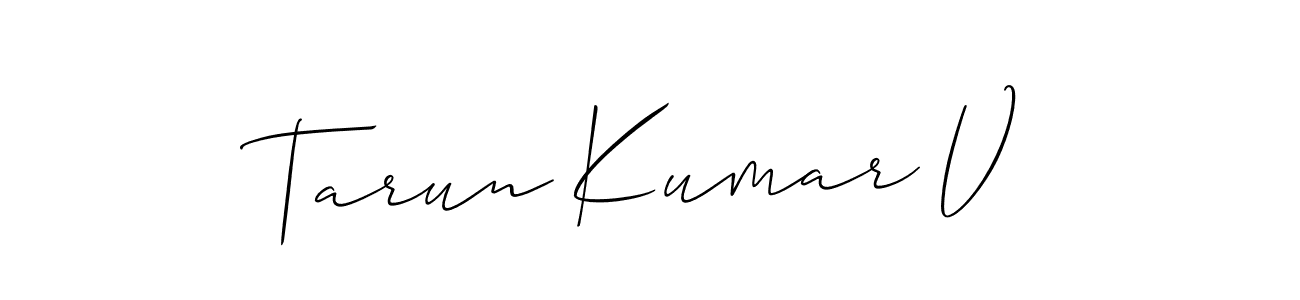 How to Draw Tarun Kumar V signature style? Allison_Script is a latest design signature styles for name Tarun Kumar V. Tarun Kumar V signature style 2 images and pictures png