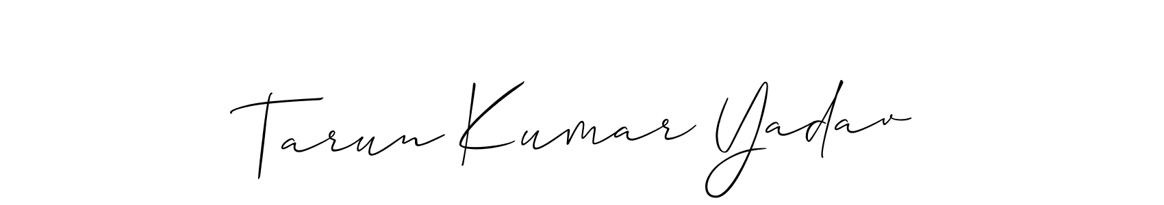 Make a beautiful signature design for name Tarun Kumar Yadav. With this signature (Allison_Script) style, you can create a handwritten signature for free. Tarun Kumar Yadav signature style 2 images and pictures png