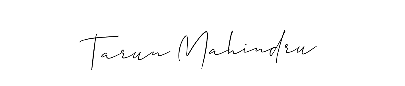 The best way (Allison_Script) to make a short signature is to pick only two or three words in your name. The name Tarun Mahindru include a total of six letters. For converting this name. Tarun Mahindru signature style 2 images and pictures png