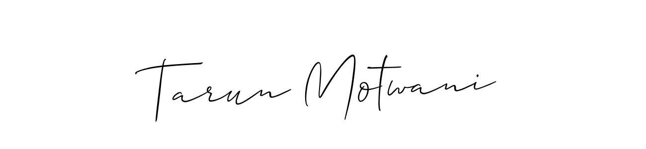 The best way (Allison_Script) to make a short signature is to pick only two or three words in your name. The name Tarun Motwani include a total of six letters. For converting this name. Tarun Motwani signature style 2 images and pictures png