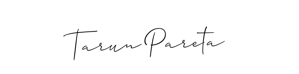 How to make Tarun Pareta name signature. Use Allison_Script style for creating short signs online. This is the latest handwritten sign. Tarun Pareta signature style 2 images and pictures png