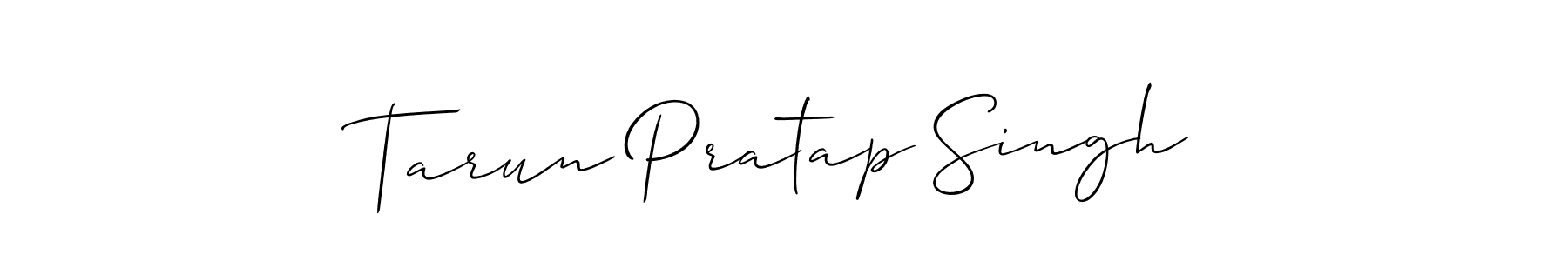 You should practise on your own different ways (Allison_Script) to write your name (Tarun Pratap Singh) in signature. don't let someone else do it for you. Tarun Pratap Singh signature style 2 images and pictures png