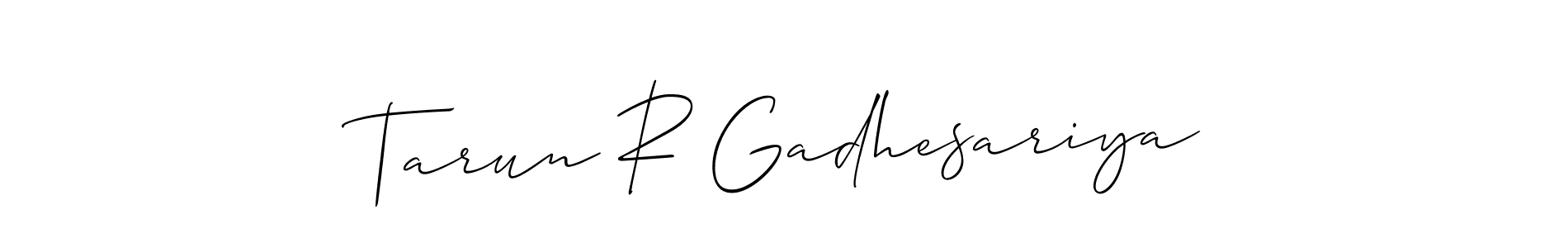 Tarun R Gadhesariya stylish signature style. Best Handwritten Sign (Allison_Script) for my name. Handwritten Signature Collection Ideas for my name Tarun R Gadhesariya. Tarun R Gadhesariya signature style 2 images and pictures png