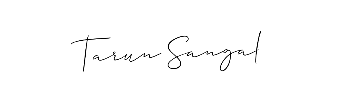 Allison_Script is a professional signature style that is perfect for those who want to add a touch of class to their signature. It is also a great choice for those who want to make their signature more unique. Get Tarun Sangal name to fancy signature for free. Tarun Sangal signature style 2 images and pictures png